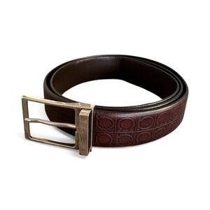 Salvatore Ferragamo Men's Brown Leather Logo Belt 95cm